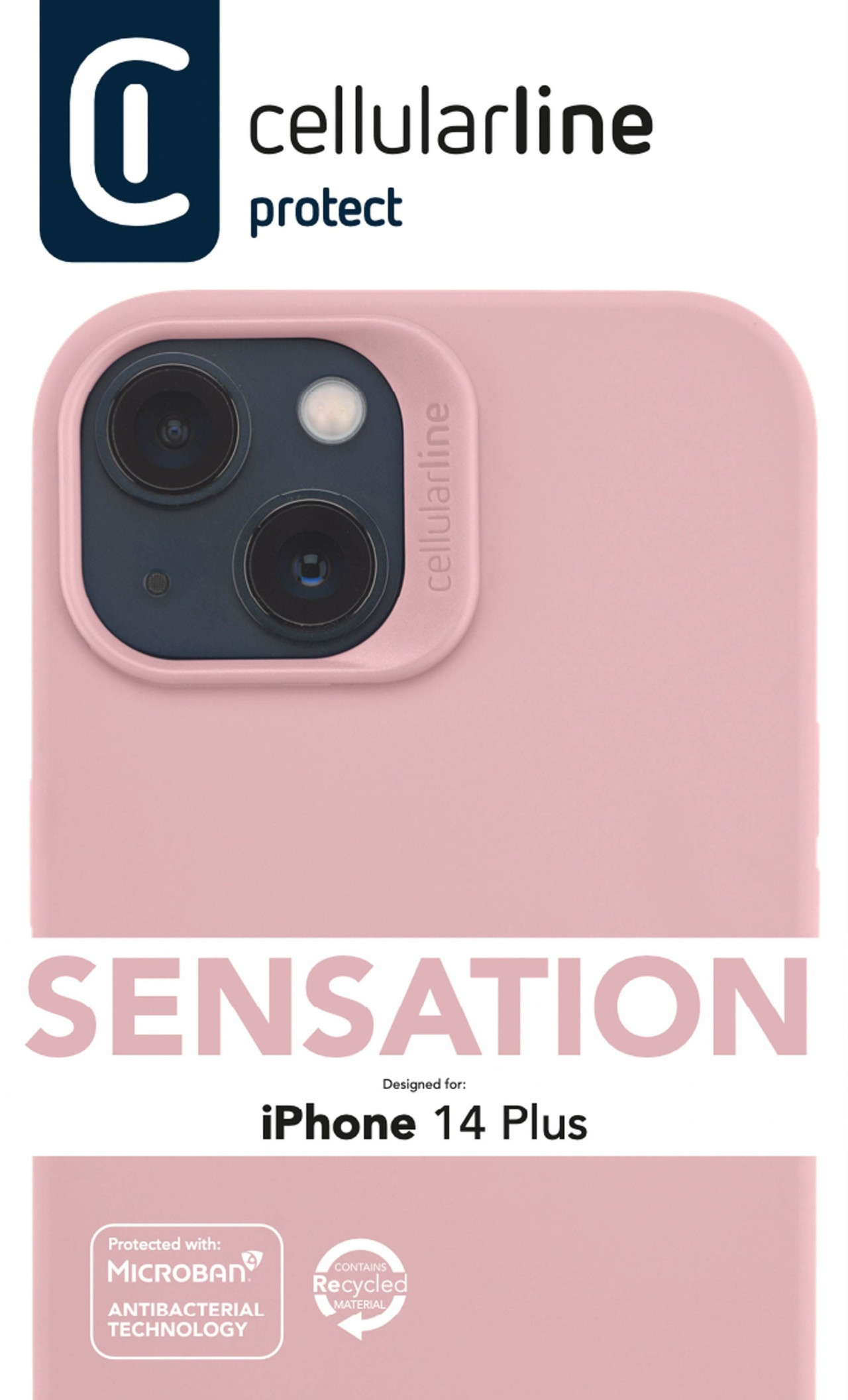 Ochranný silikonový kryt Cellularline Sensation pro Apple iPhone 14 Plus, růžový