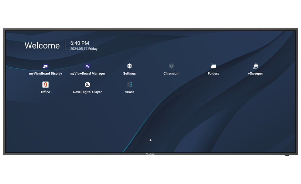 ViewSonic Prezentační Display CDE105UW/105"/WUHD/500nits,5000:1,8G RAM/128GB/ OPSslot/HDMIDP/USB/Audio/RS232/repro/black