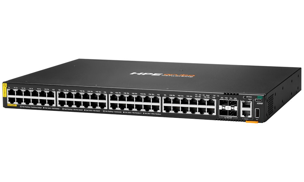 HPE Aruba Networking CX 6200F 48G Class-4 PoE 4SFP+ 740W Switch