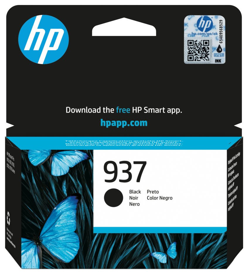 HP inkoustová náplň 937 černá