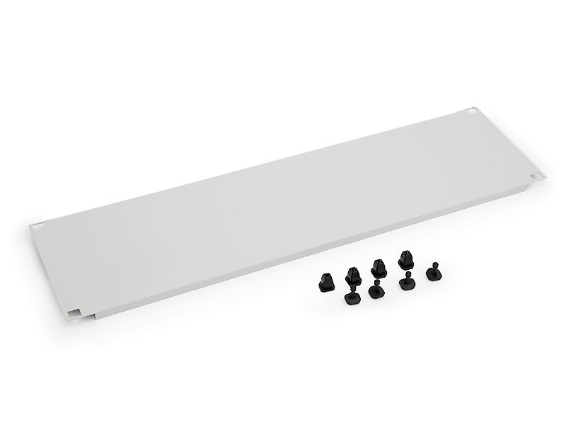 19" záslepka 2U plastový zámek RAL9005 černá