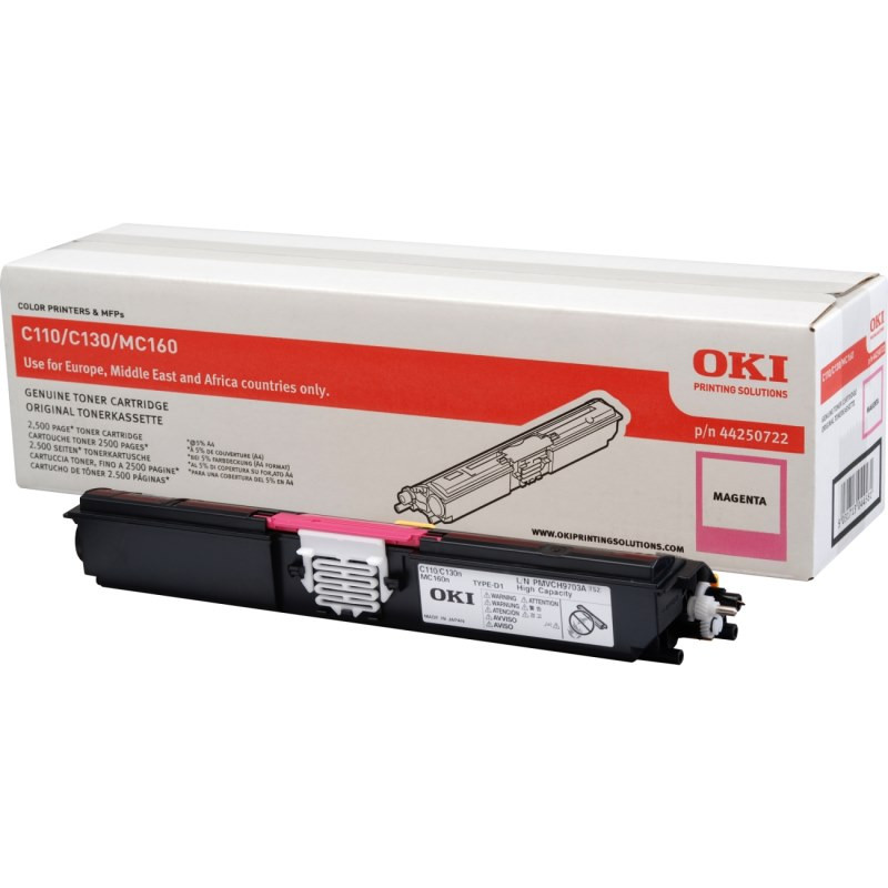OKI originál tonerová kazeta 44250722/ C110/ C130/ 2500 stran/ purpurový