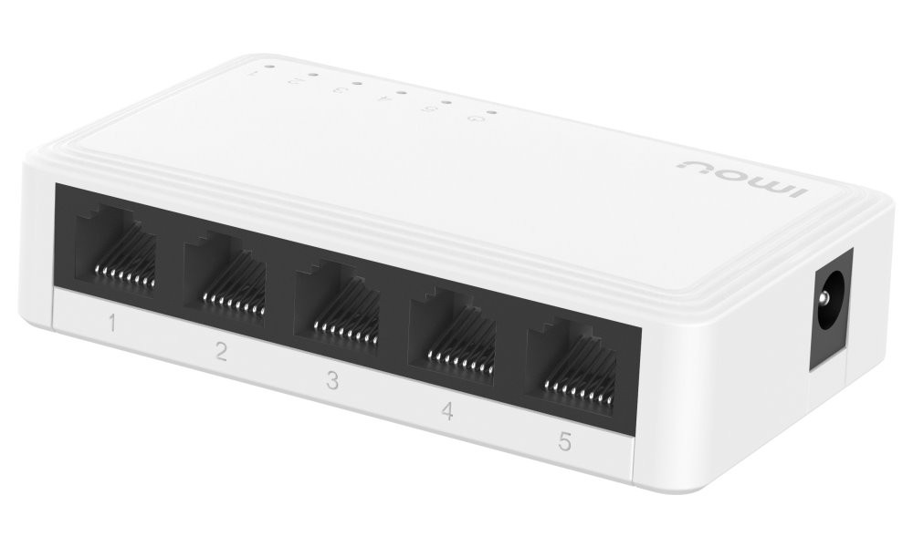 Imou switch SG105C-V2/ 5x Gigabit port/ 10/100/1000 Mbps RJ45 ports/ 10 Gbps/ napájení DC5V1A/ bílý