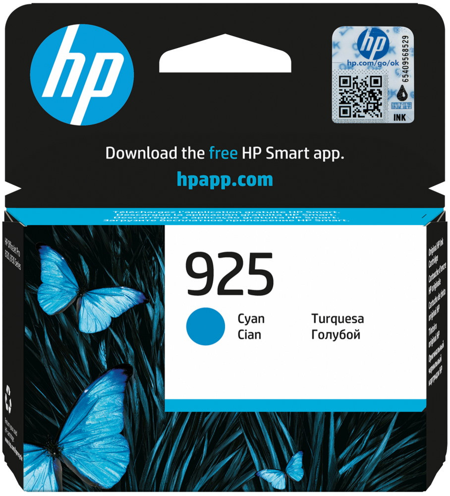 HP 925 Azurová originální inkoustová kazeta