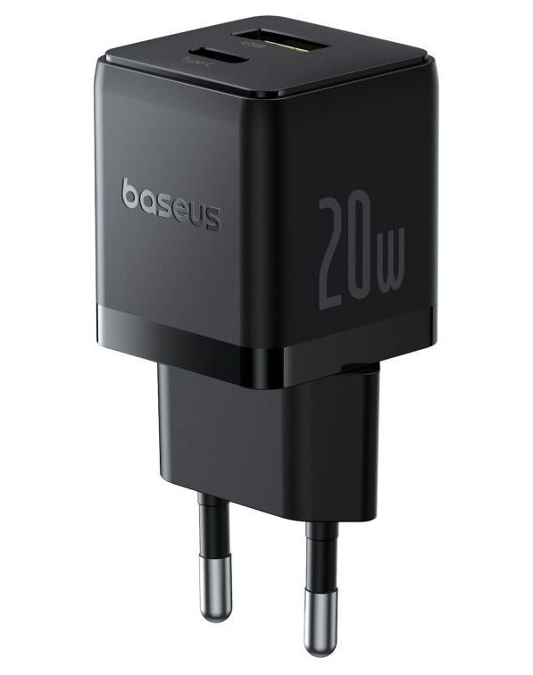 Baseus Rychlonabíječka do sítě Palm 20W 1xUSB-A 1xUSB-C PD QC 3.0 černá