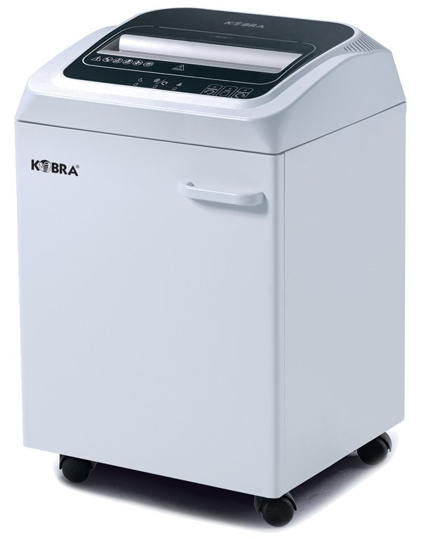 KOBRA skartovač 245 TS HS-6/ příčný řez 0,8 x 5 mm/ A4/ kapacita 4 listy/ objem koše 40l/ stupeň utajení P7/ šedý