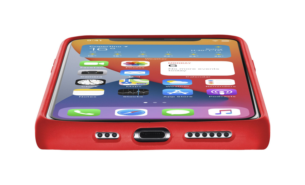 Ochranný silikonový kryt Cellularline Sensation pro Apple iPhone 12 Pro Max, červený