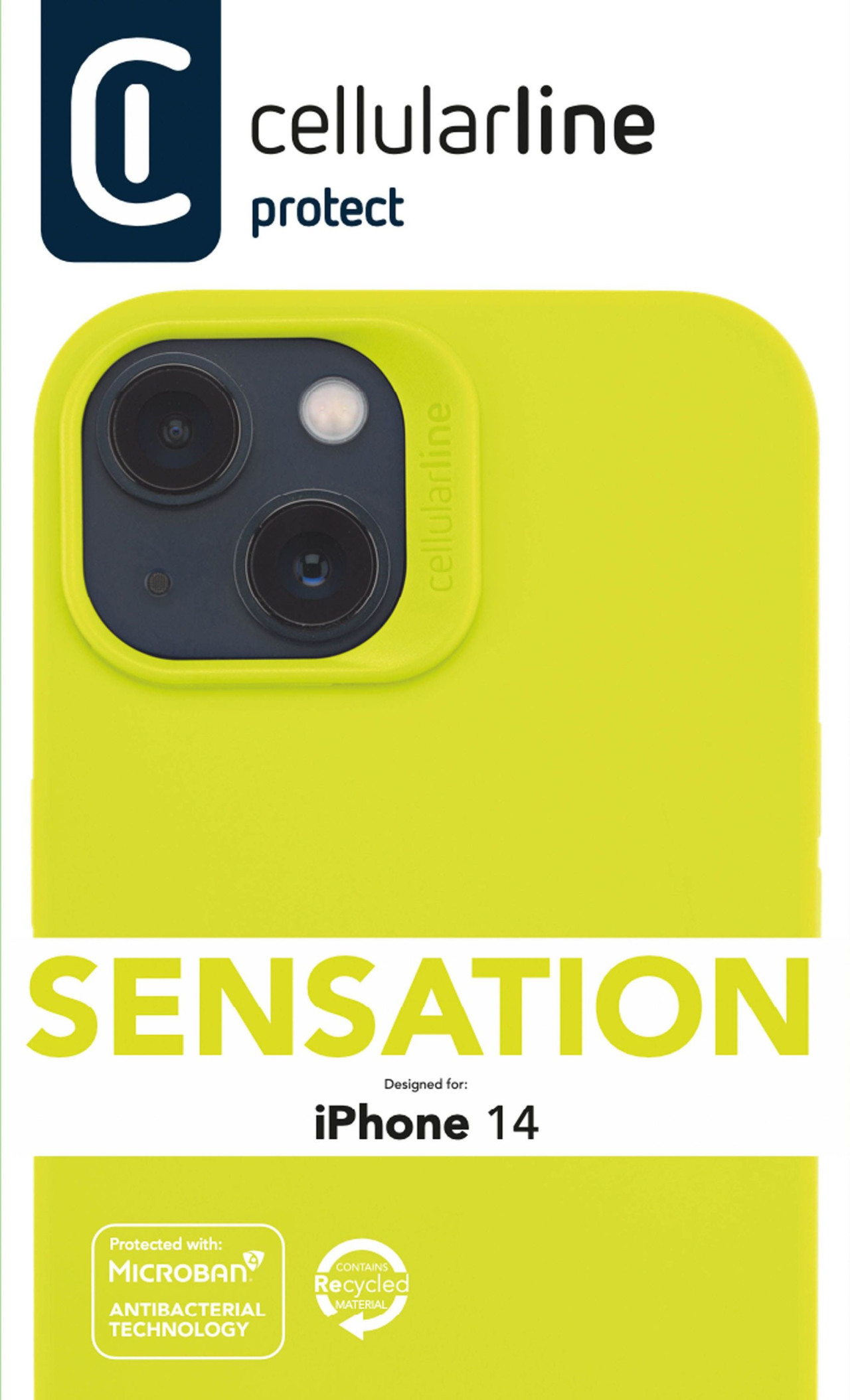 Ochranný silikonový kryt Cellularline Sensation pro Apple iPhone 14, zelený