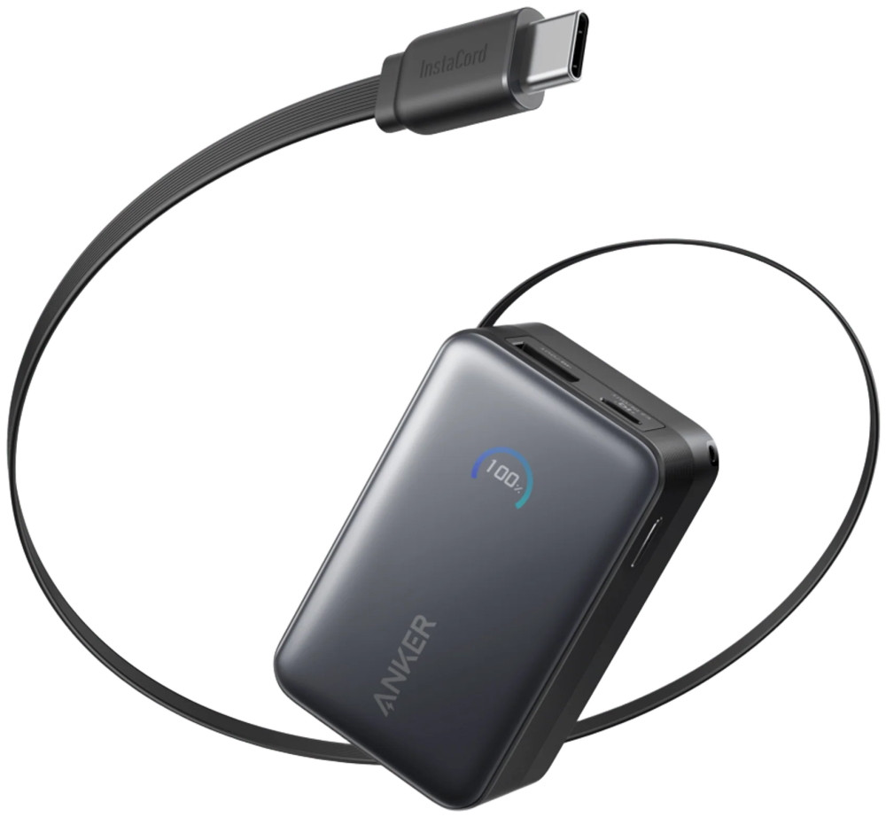 Anker Nano Powerbanka/10000mAh/ 45W/ integrovaný USB-C kabel/ černá