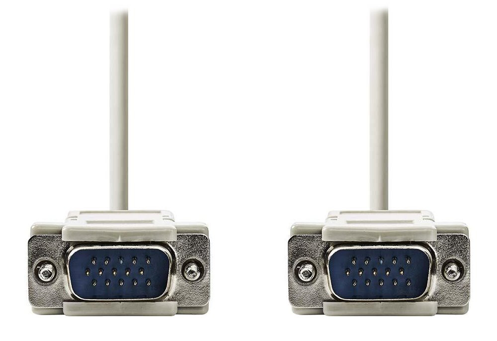 NEDIS kabel VGA (D-SUB)/ zástrčka VGA - zástrčka VGA/ slonovinová/ 2m