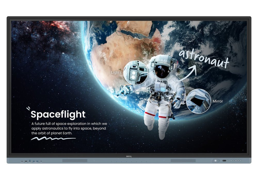 BENQ dotykový panel 75" RM7504/ UHD 4K/8GB I 32GB /provoz 18/7/ HDMI/DP/ USB-C/ Android 13/NFC/40 dotykových bodů