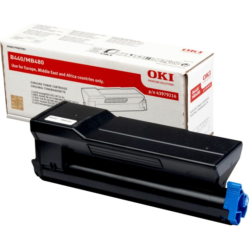 OKI originál tonerová kazeta 43979216/ B440/ MB480/ 12 000/ Černá