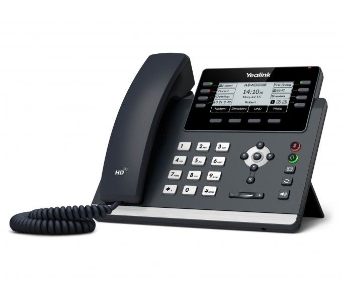Yealink SIP-T43U IP telefon, 12x SIP, CZ/SK displej, 2x GbE port, PoE, Opus HD kodek, 21 programovatelných tlačítek