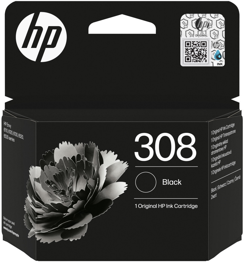 HP 308 Černá originální inkoustová kazeta