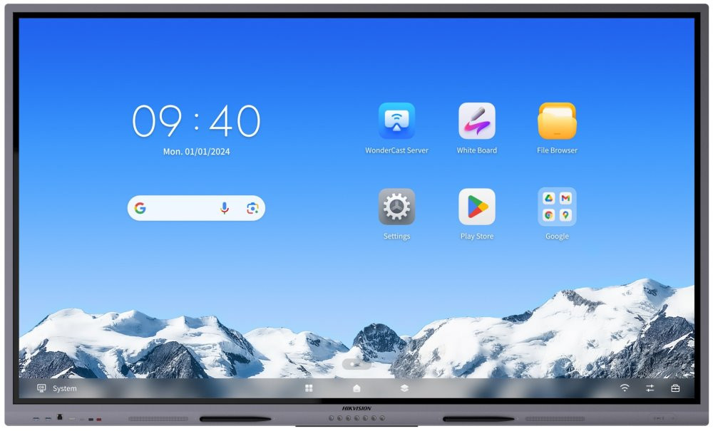 HIKVISION interaktivní dotykový panel 86", 4K, Android 14, 8GB,128G,480nit,50 points, USB, HDMI, Wifi ,BT EDLA