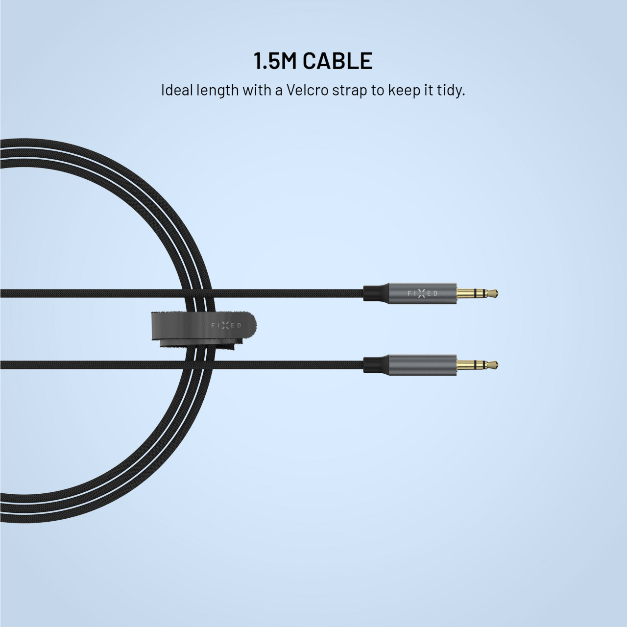 Audio kabel FIXED Link 3,5mm jack na 3,5mm jack, 1.5m, space gray
