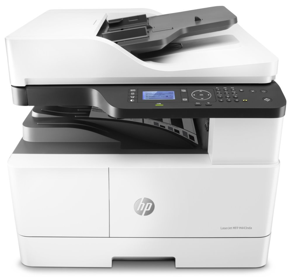 HP LaserJet MFP M443nda/ A4/A3/ 25/13ppm/ 1200x1200 dpi/ USB/ DADF/ LAN/ DUPLEX