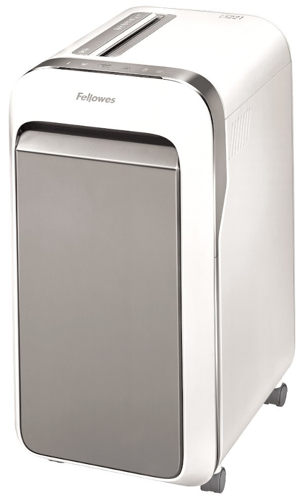 FELLOWES skartovač LX 221/ křížový řez 2x12mm/ objem koše 30 l/ stupeň utajení P-5 (tajné)/ bílý