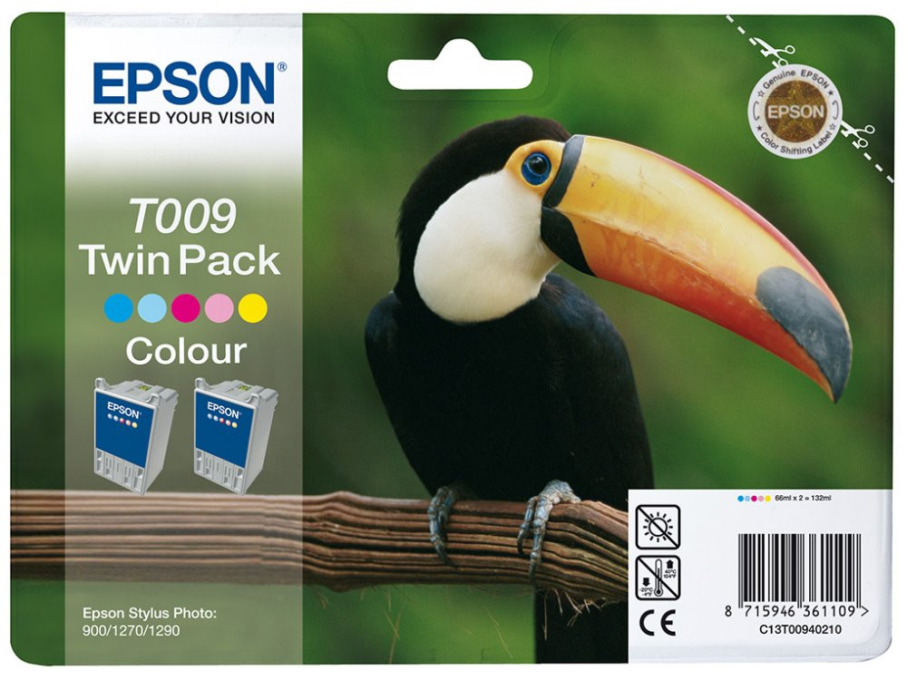 Epson inkoustová náplň/ C13T00940210/ MultiPack (2x náplň)/ StylusPhoto R1270/1290(T009)/ 5 barev