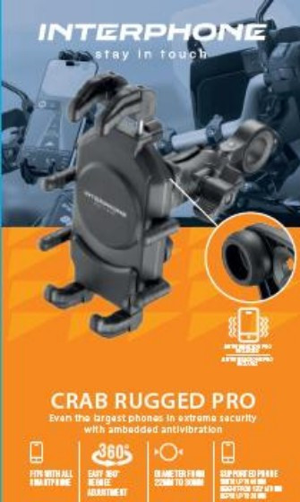 Interphone Crab Rugged Pro – Držák odolného telefonu s antivibrací