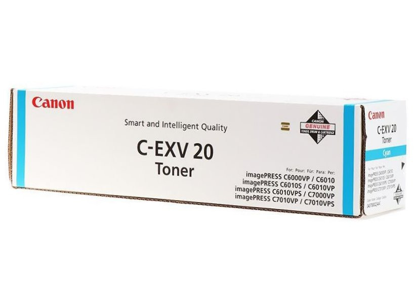 Canon originální  TONER CEXV20 CYAN IP C7000VP/C7010VP/C6000VP/C6010VP 35 000 stran A4 (5%)
