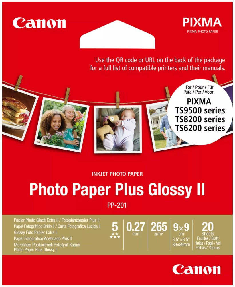 Canon fotopapír  PP-201 3.5x3.5inch   20 listů