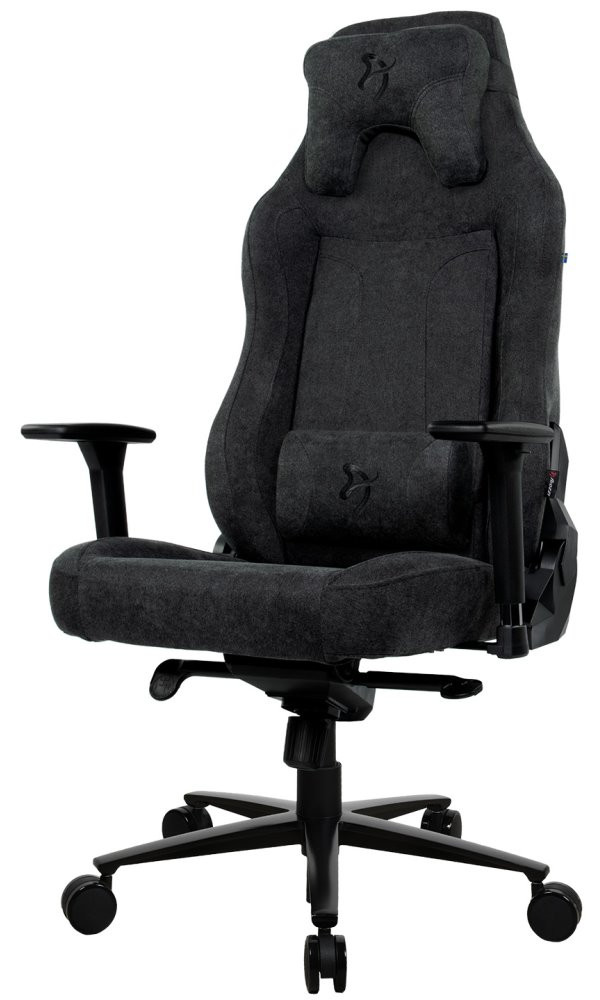 AROZZI herní židle VERNAZZA XL SoftFabric Pure Black/ látkový povrch/ černá