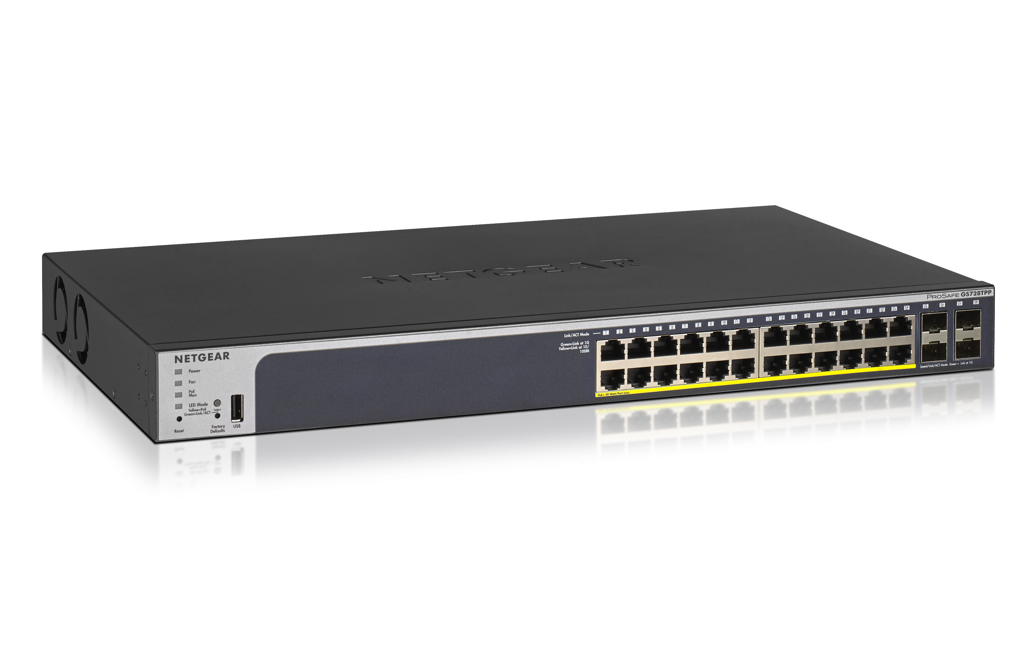 NETGEAR 24-Port Gigabit PoE+ (380W)  SmartManaged Pro Switch with 4 SFP Ports