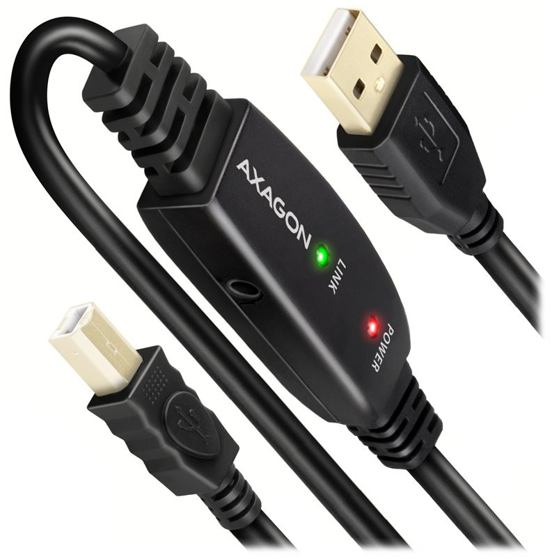 AXAGON aktivní prodlužka/repeater USB2.0 / USB-A na USB-B / ADR-220B / 20m