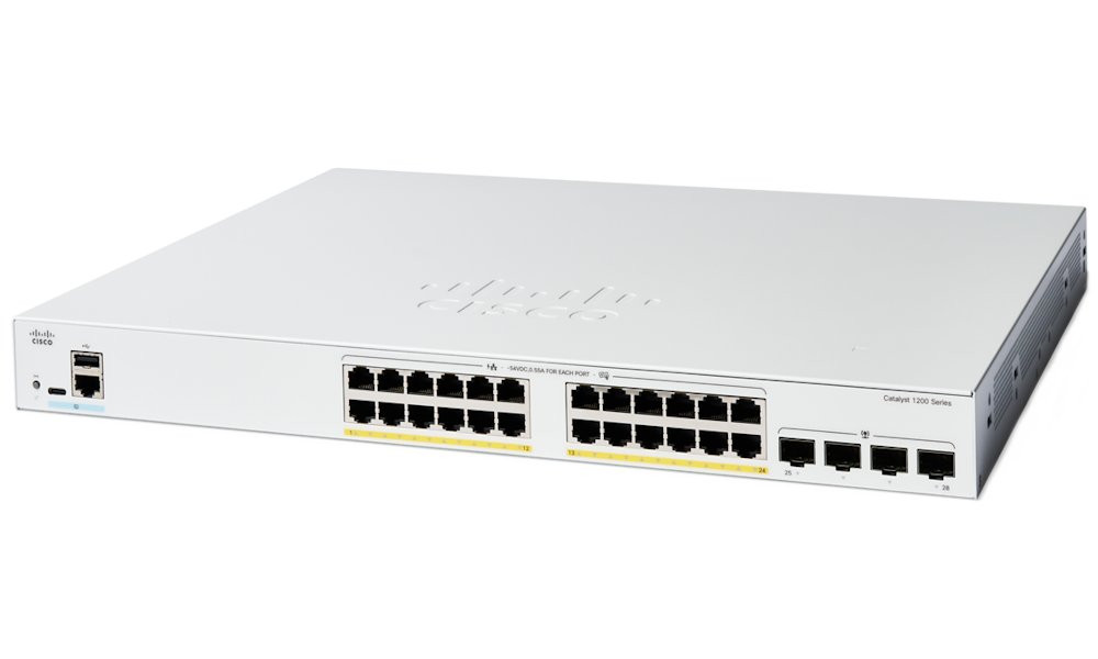 Cisco Catalyst 1200 24-port GE, Full PoE, 4x1G SFP