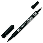 Permanentní popisovač Pilot Twin, dvouhrotý, černý