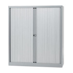 Kovová skříň Bisley, roletová, světle šedá