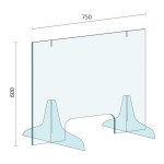 Ochranná přepážka 750 x 600 x 4 mm