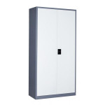 Spisová skříň HDW-S-02A, tmavě šedá/bílá