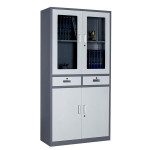 Kombinovaná skříň HDW-S-B24, tmavě šedá/bílá