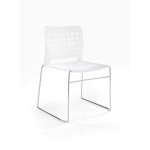 Konferenční židle Holes HO-1-55-SL - bílá, kostra