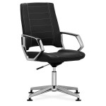 Konferenční křeslo TEA TE 1322 - kůže, tmavě šedé