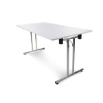 Skládací stůl Flexi - 120 x 60 cm, bílý/chrom