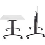 Mobilní sklopný stůl Classic - 150 x 80 cm, bílý/č