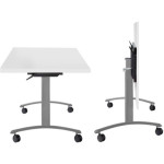 Mobilní sklopný stůl Classic - 180 x 80 cm, bílý/c