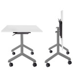 Mobilní sklopný stůl PRO - 120 x 80 cm, bílý/šedý