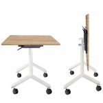 Mobilní sklopný stůl PRO - 120 x 80 cm, dub/bílý