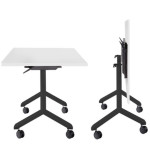 Mobilní sklopný stůl PRO - 150 x 80 cm, bílý/černý