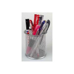 Drátěný kalíšek na tužky, velký, stříbrný