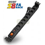 OCRACK ACAR 19" napájecí panel S8/3m 8x230V-3m BK