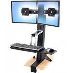 ERGOTRON WorkFit-S, Dual Sit-Stand Workstation, nastavitelný stolní držák pro dva monitory , kláv.+myš.