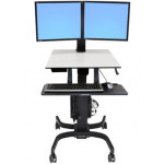 ERGOTRON WorkFit-C, Dual Sit-Stand Workstation,pojízdná nastavitelná prac. stanice, sezení/stání, dva monitory