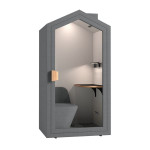 Akustický box Cottage - 1 osoba, kovový rám, šedý