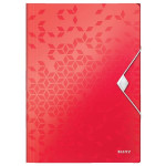 Desky s chlop.a gum.Leitz WOW-A4,plast,červ.,ks