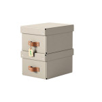 Úložné krabice Leitz Puro - víko, S, béžové, 2 ks